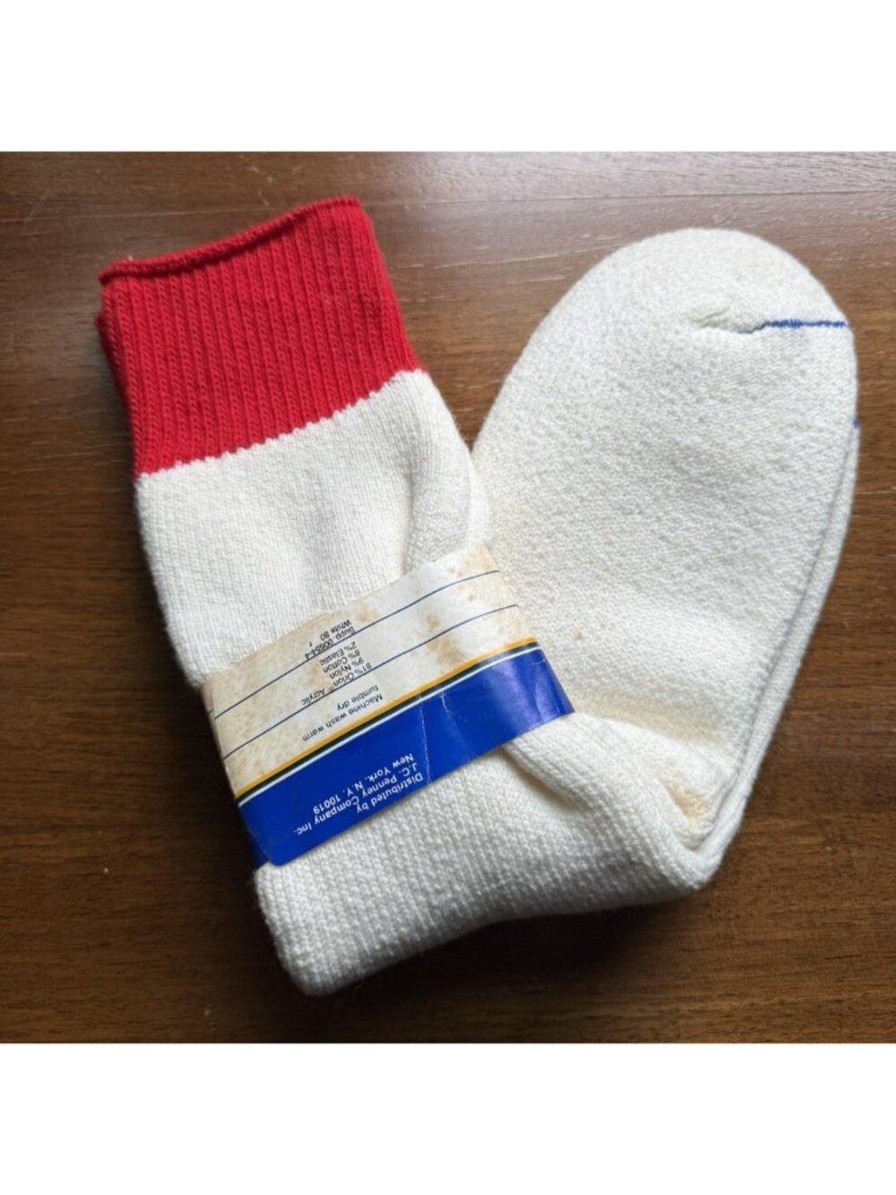 Deadstock Vintage 80s Heavyweight Dry Knit Thermal Boot Socks Tube